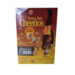 NEW SEALED Amon-Ra St. Brown Detroit Lions Honey Nut Cheerios Collector Box